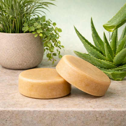 Shampoo sólido de Aloe Vera                                                                                    Para cabellos secos.