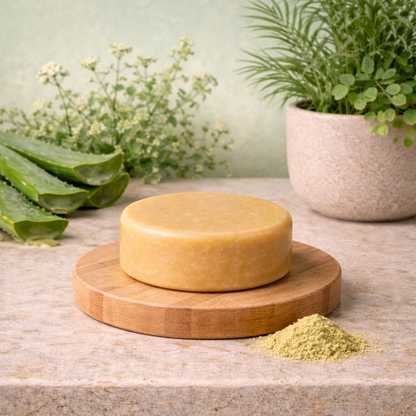 Shampoo sólido de Aloe Vera                                                                                    Para cabellos secos.