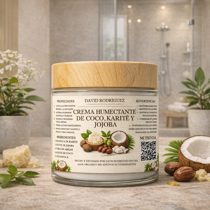 Crema humectante de coco,karité y Jojoba de (60 mL)