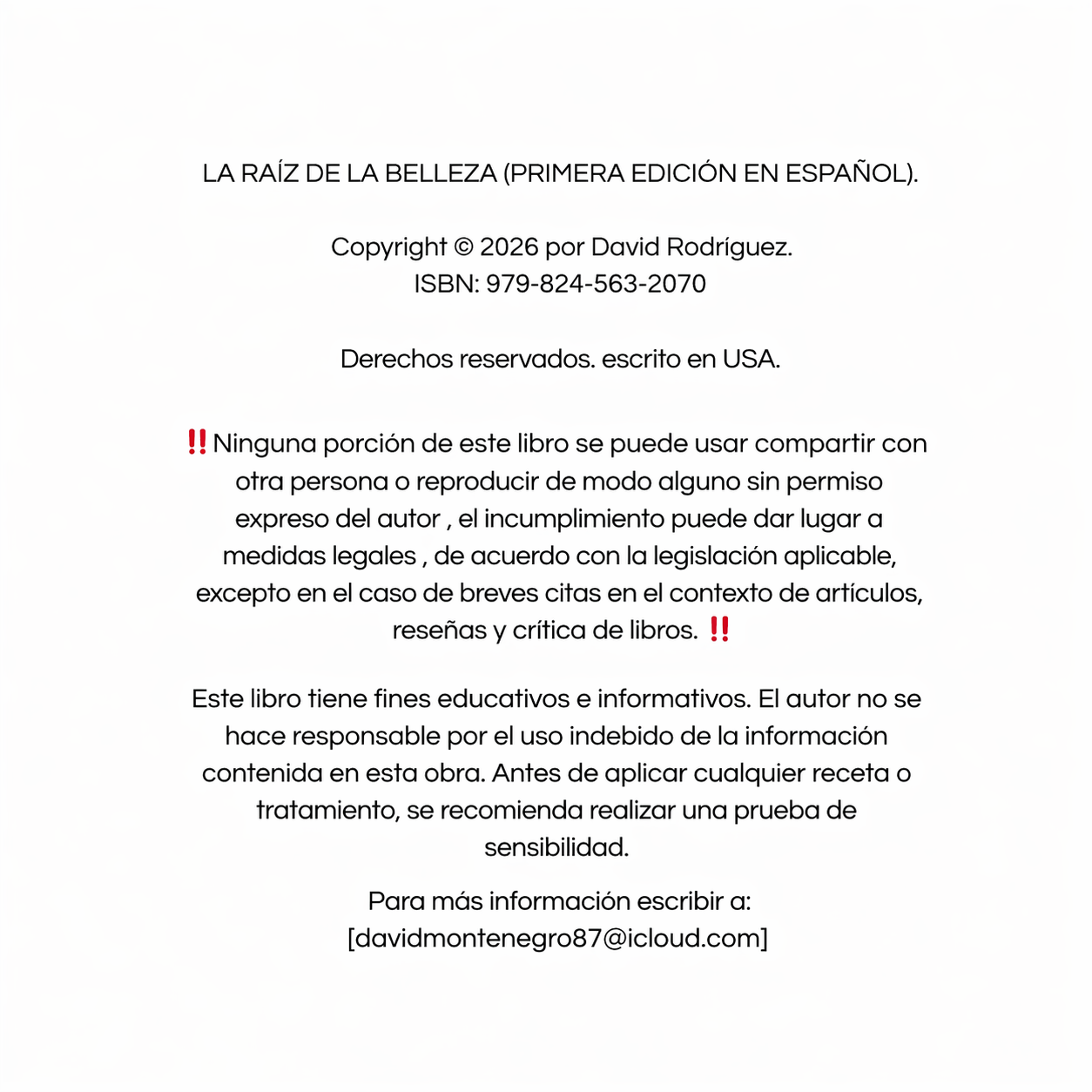 Mi libro , LA RAÍZ DE LA BELLEZA, formato PDF